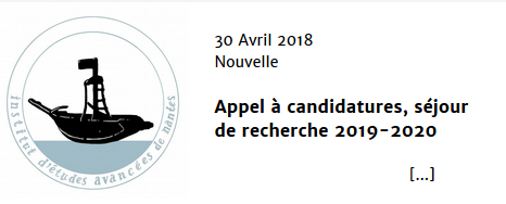 IEA : Appel à candidatures, séjour de recherche 2019-2020